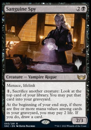 Sanguine Spy (Promo Pack) [Streets of New Capenna Promos] MTG Single Magic: The Gathering | Red Claw Gaming
