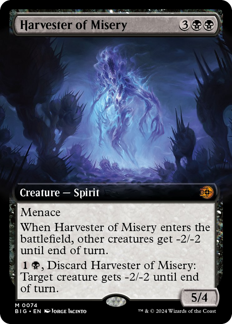 Harvester of Misery (Extended Art) [Outlaws of Thunder Junction: The Big Score] MTG Single Magic: The Gathering    | Red Claw Gaming