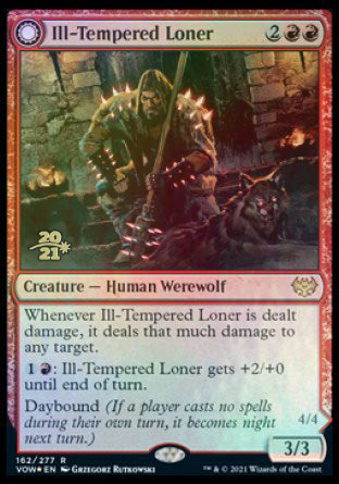 Ill-Tempered Loner // Howlpack Avenger [Innistrad: Crimson Vow Prerelease Promos] MTG Single Magic: The Gathering | Red Claw Gaming
