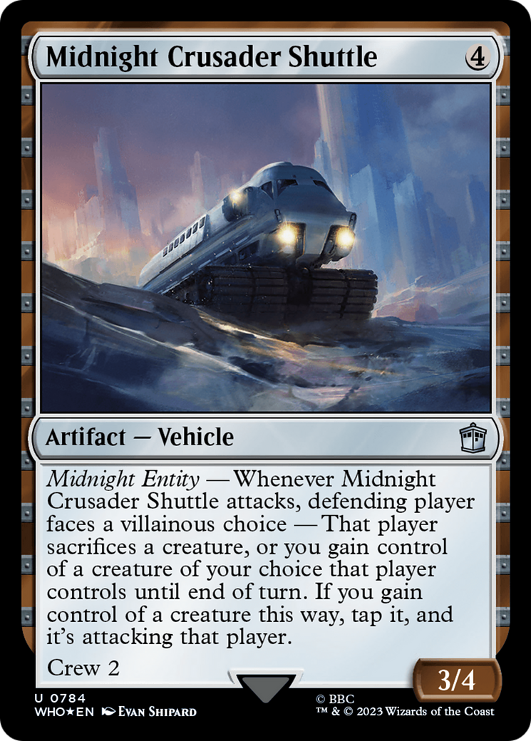 Midnight Crusader Shuttle (Surge Foil) [Doctor Who] MTG Single Magic: The Gathering | Red Claw Gaming