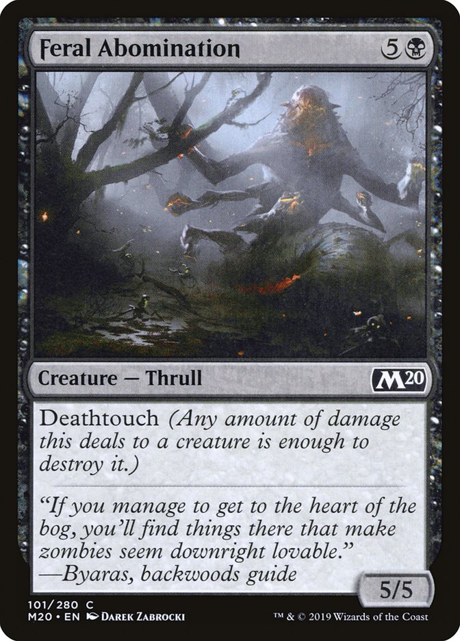 Feral Abomination [Core Set 2020] MTG Single Magic: The Gathering | Red Claw Gaming