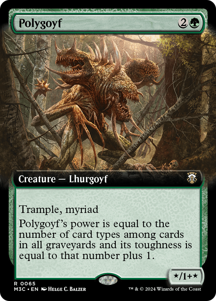 Polygoyf (Extended Art) (Ripple Foil) [Modern Horizons 3 Commander] MTG Single Magic: The Gathering | Red Claw Gaming