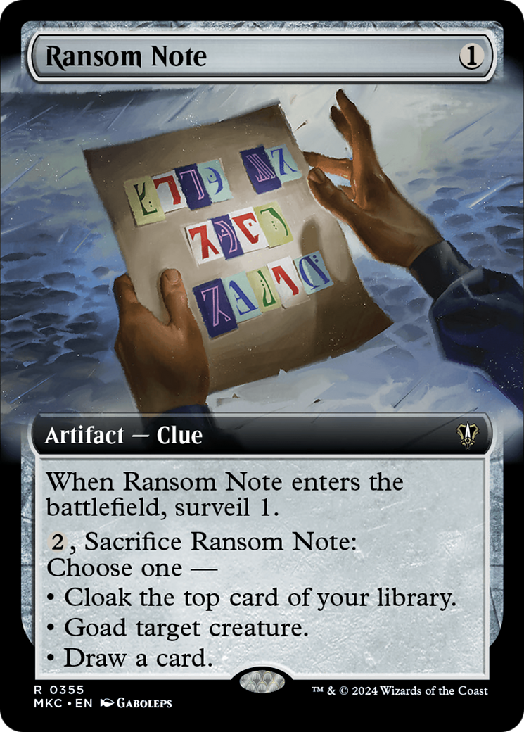 Ransom Note (0355) (Extended Art) [Murders at Karlov Manor Commander] MTG Single Magic: The Gathering | Red Claw Gaming