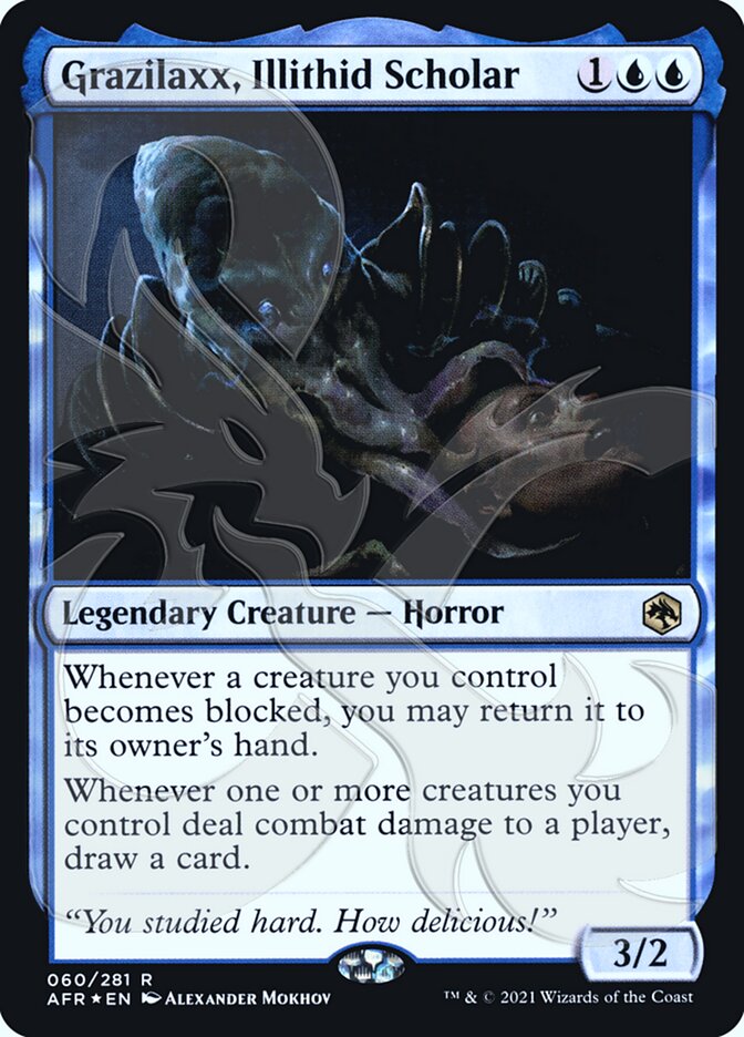 Grazilaxx, Illithid Scholar (Ampersand Promo) [Dungeons & Dragons: Adventures in the Forgotten Realms Promos] MTG Single Magic: The Gathering | Red Claw Gaming