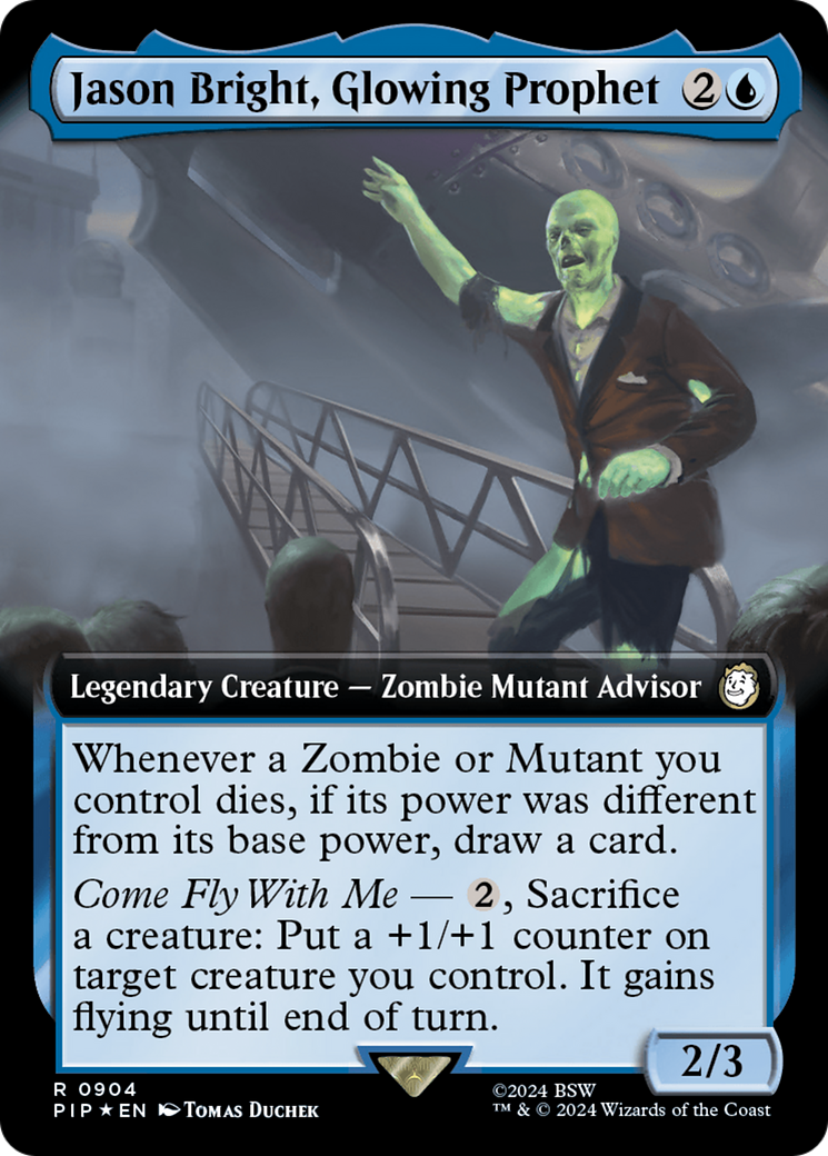 Jason Bright, Glowing Prophet (Extended Art) (Surge Foil) [Fallout] MTG Single Magic: The Gathering | Red Claw Gaming
