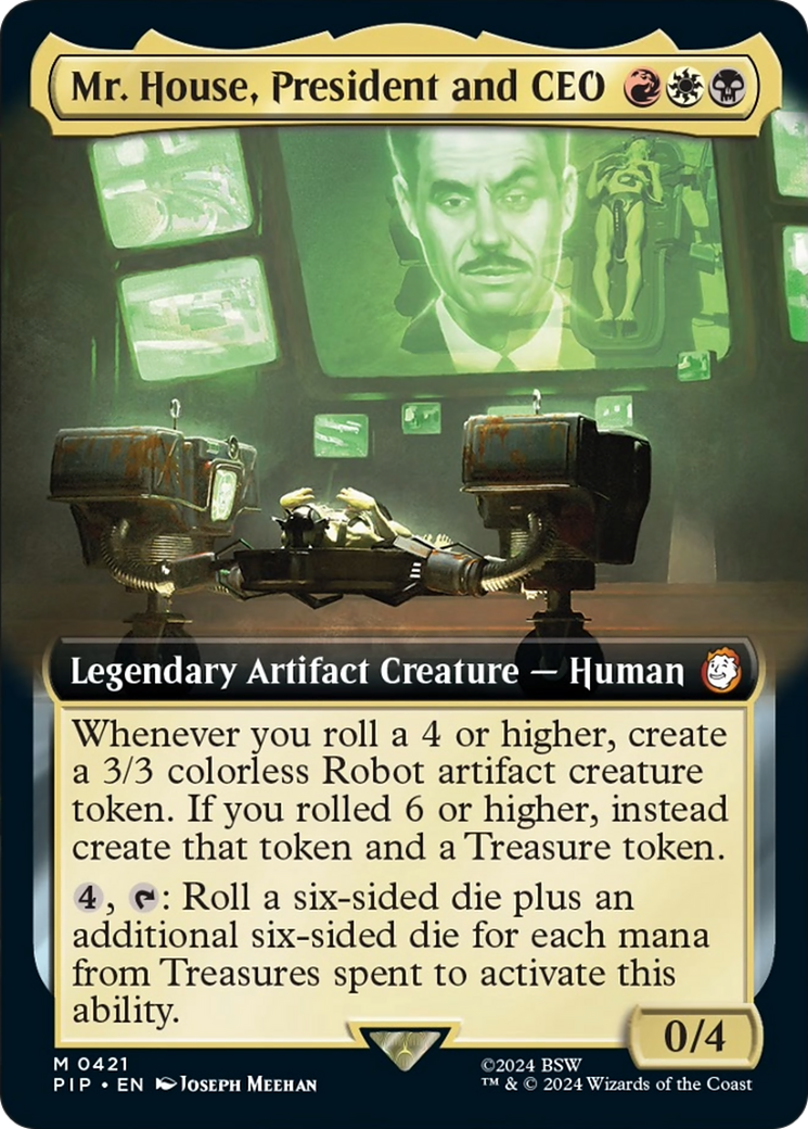 Mr. House, President and CEO (Extended Art) [Fallout] MTG Single Magic: The Gathering | Red Claw Gaming