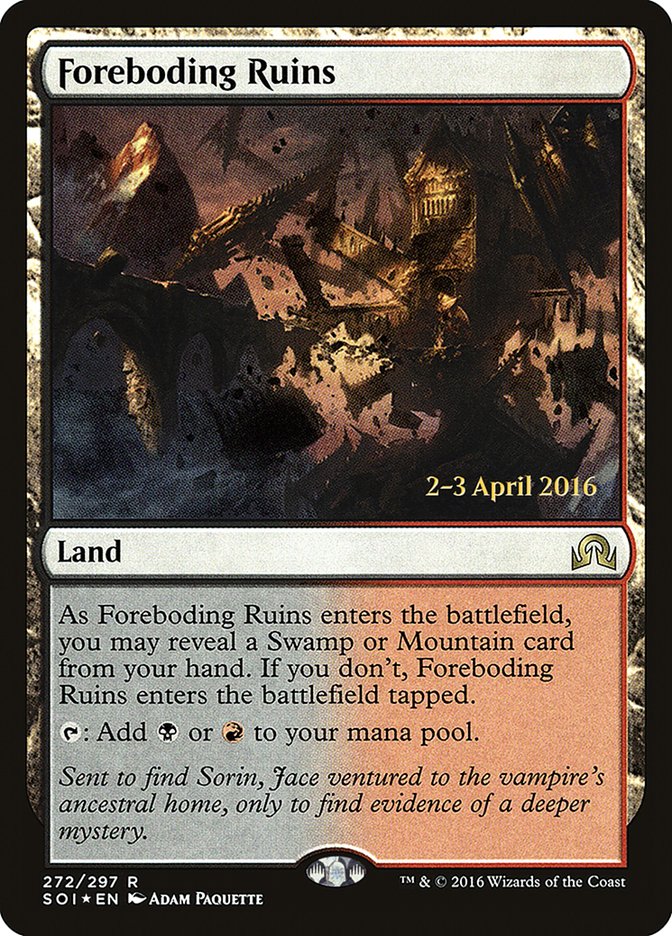 Foreboding Ruins [Shadows over Innistrad Prerelease Promos] MTG Single Magic: The Gathering | Red Claw Gaming
