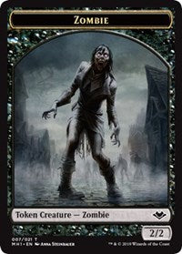 Zombie (007) // Serra the Benevolent Emblem (020) Double-Sided Token [Modern Horizons Tokens] | Red Claw Gaming