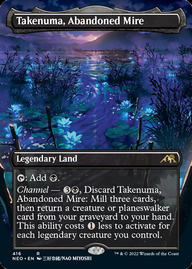 Takenuma, Abandoned Mire (Borderless Alternate Art) [Kamigawa: Neon Dynasty] MTG Single Magic: The Gathering    | Red Claw Gaming