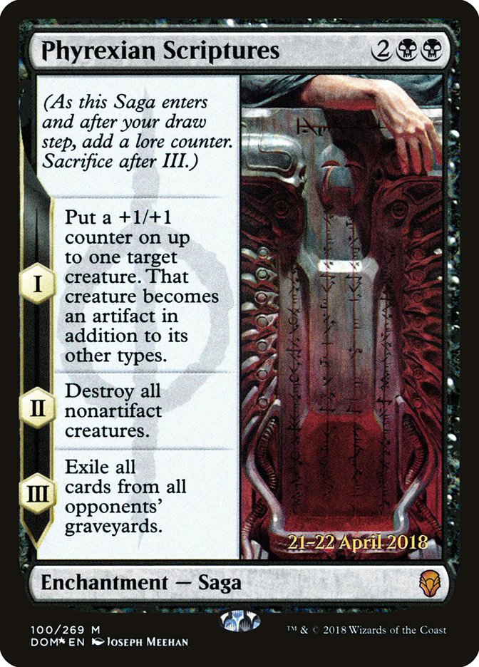 Phyrexian Scriptures [Dominaria Prerelease Promos] MTG Single Magic: The Gathering | Red Claw Gaming