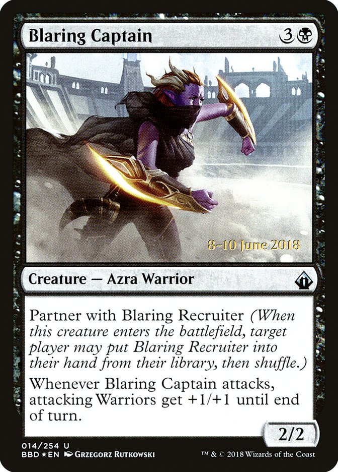 Blaring Captain (Prerelease) [Battlebond Prerelease Promos] MTG Single Magic: The Gathering | Red Claw Gaming