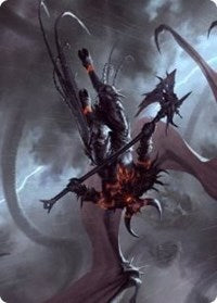 Burning-Rune Demon Art Card [Kaldheim Art Series] MTG Single Magic: The Gathering | Red Claw Gaming