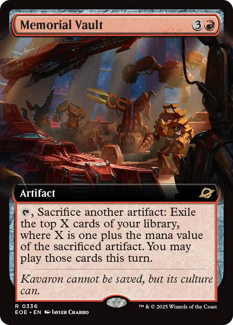 Memorial Vault (Extended Art) [Edge of Eternities] MTG Single Magic: The Gathering | Red Claw Gaming