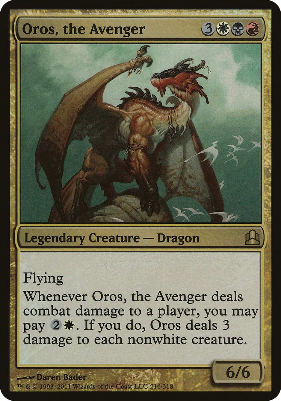 Oros, the Avenger (Oversized) [Commander 2011 Oversized] MTG Single Magic: The Gathering | Red Claw Gaming