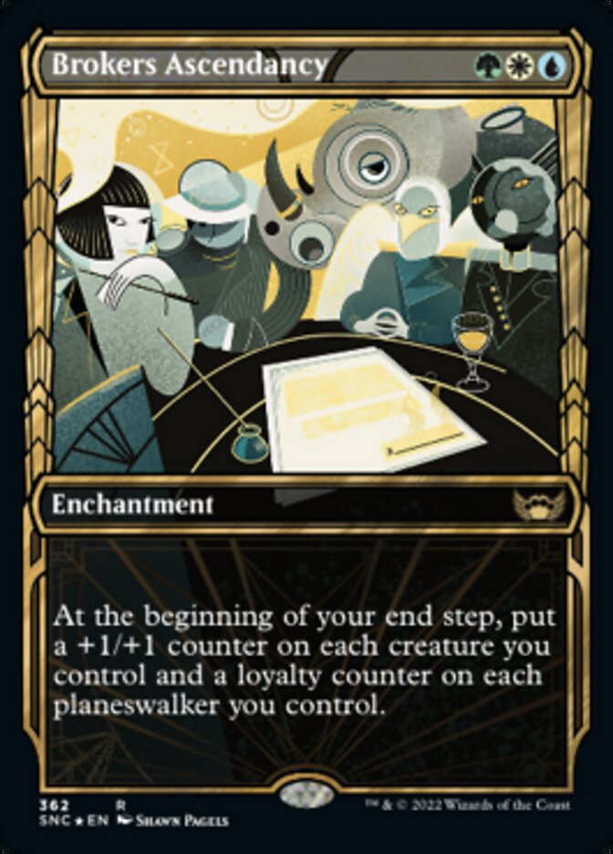 Brokers Ascendancy (Showcase Golden Age Gilded Foil) [Streets of New Capenna] MTG Single Magic: The Gathering | Red Claw Gaming