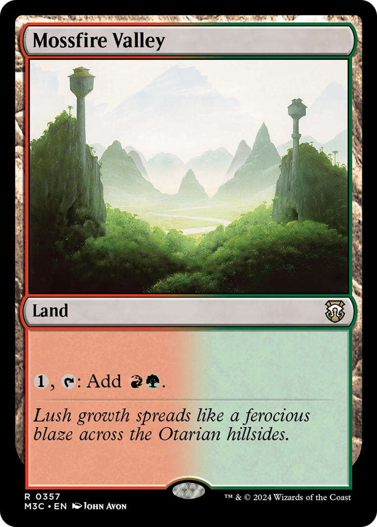 Mossfire Valley (Ripple Foil) [Modern Horizons 3 Commander] MTG Single Magic: The Gathering | Red Claw Gaming