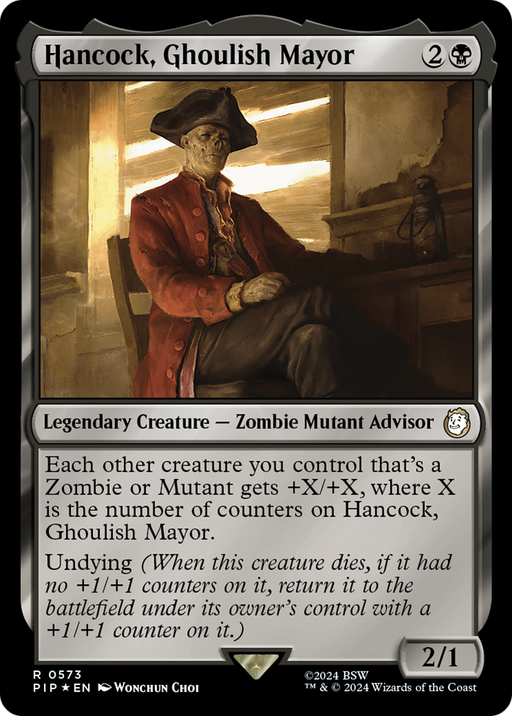 Hancock, Ghoulish Mayor (Surge Foil) [Fallout] MTG Single Magic: The Gathering | Red Claw Gaming