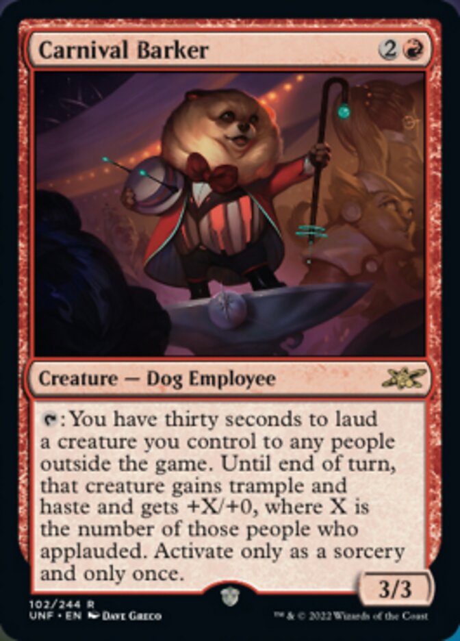 Carnival Barker [Unfinity] MTG Single Magic: The Gathering    | Red Claw Gaming