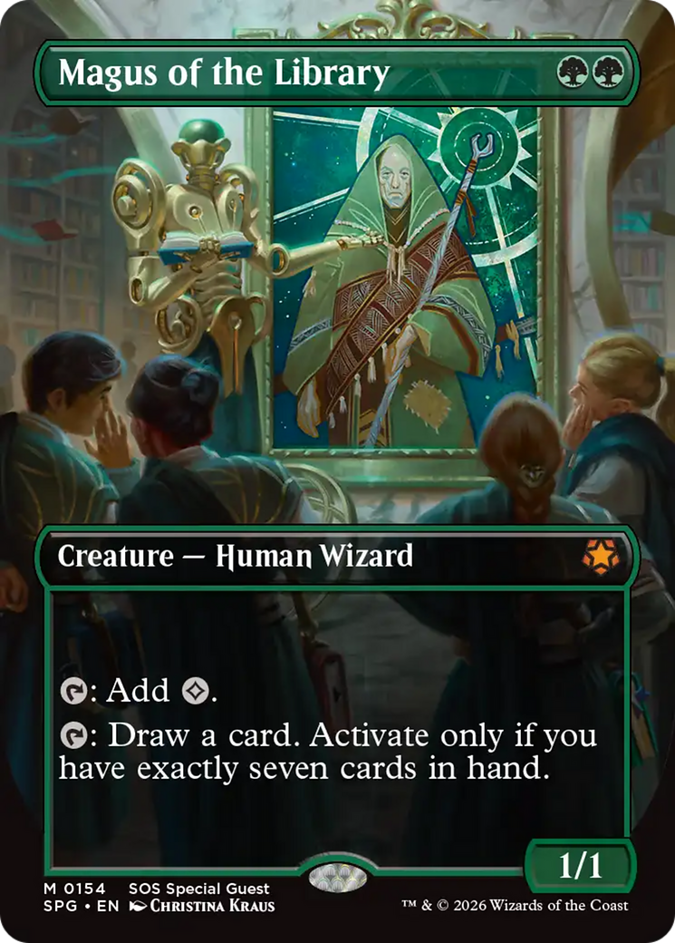 Magus of the Library (Borderless) [Secrets of Strixhaven Special Guests] MTG Single Magic: The Gathering | Red Claw Gaming