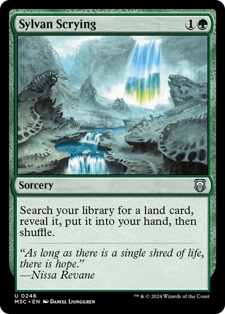 Sylvan Scrying (Ripple Foil) [Modern Horizons 3 Commander] MTG Single Magic: The Gathering | Red Claw Gaming