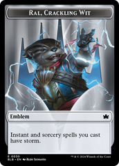 Emblem - Ral, Crackling Wit // Bushy Bodyguard Double-Sided Token [Bloomburrow Tokens] MTG Single Magic: The Gathering | Red Claw Gaming