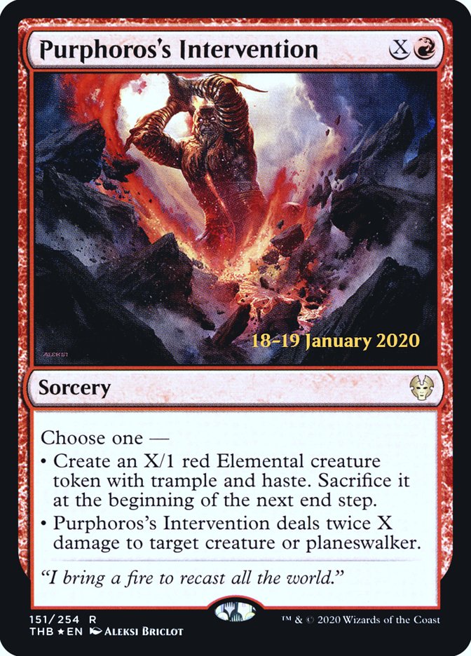 Purphoros's Intervention [Theros Beyond Death Prerelease Promos] MTG Single Magic: The Gathering | Red Claw Gaming