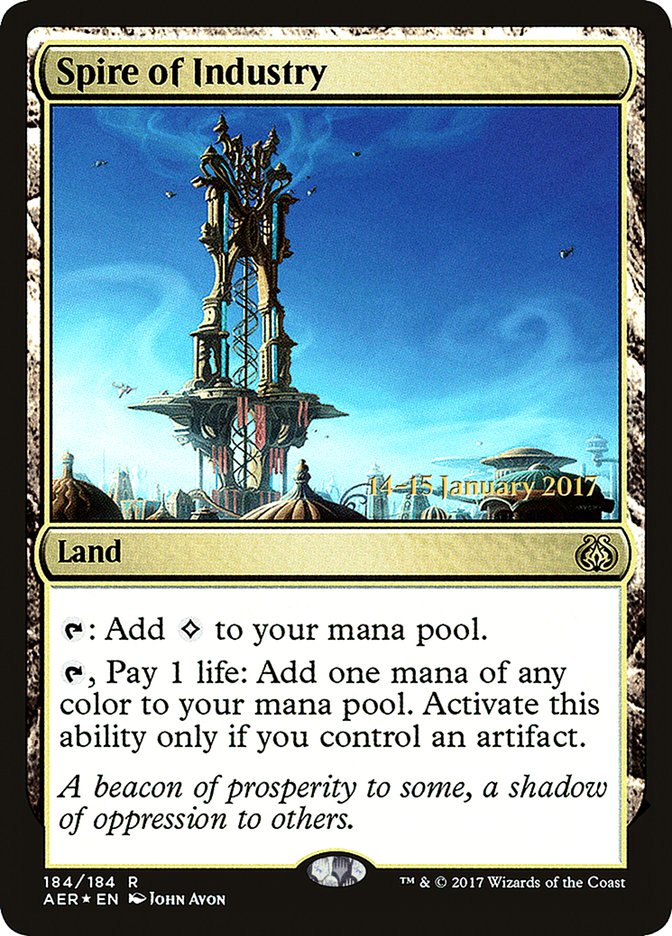 Spire of Industry [Aether Revolt Prerelease Promos] MTG Single Magic: The Gathering | Red Claw Gaming