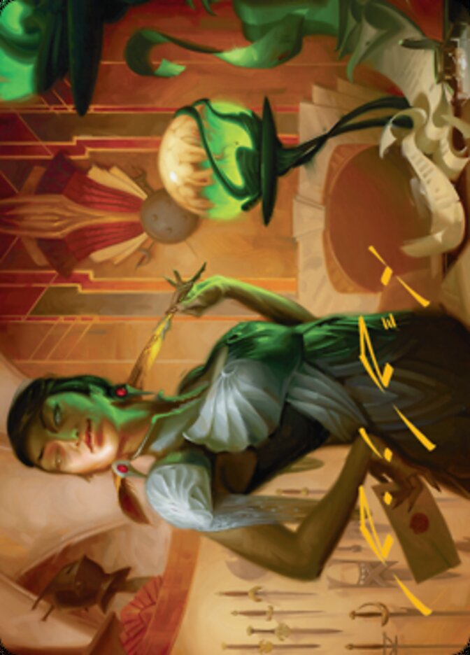 Mari, the Killing Quill Art Card (Gold-Stamped Signature) [Streets of New Capenna Art Series] MTG Single Magic: The Gathering | Red Claw Gaming