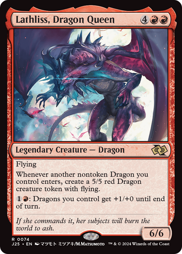 Lathliss, Dragon Queen (Anime) [Foundations Jumpstart] MTG Single Magic: The Gathering | Red Claw Gaming