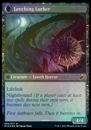 Curse of Leeches // Leeching Lurker [Innistrad: Midnight Hunt Prerelease Promos] MTG Single Magic: The Gathering | Red Claw Gaming