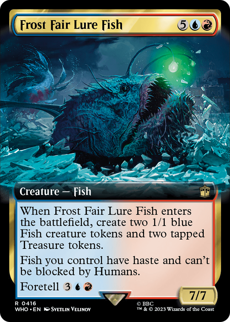 Frost Fair Lure Fish (Extended Art) [Doctor Who] MTG Single Magic: The Gathering    | Red Claw Gaming