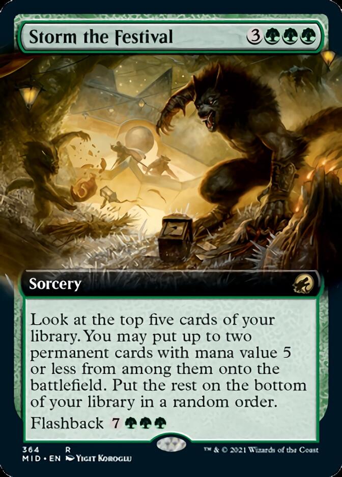 Storm the Festival (Extended Art) [Innistrad: Midnight Hunt] MTG Single Magic: The Gathering | Red Claw Gaming