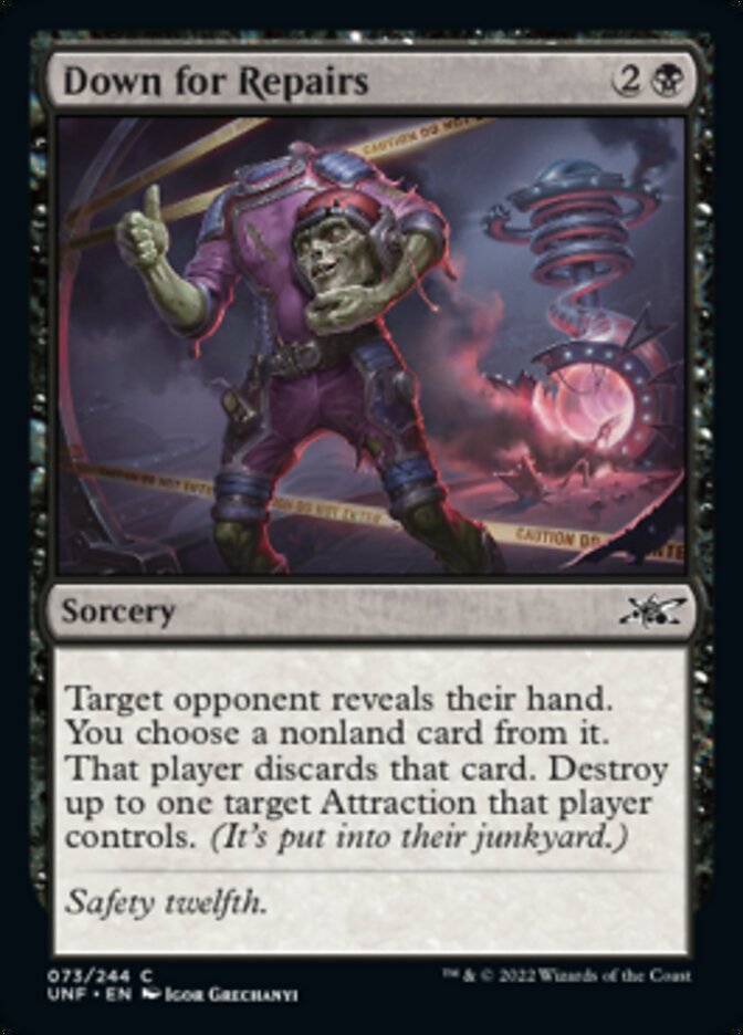 Down for Repairs [Unfinity] MTG Single Magic: The Gathering    | Red Claw Gaming