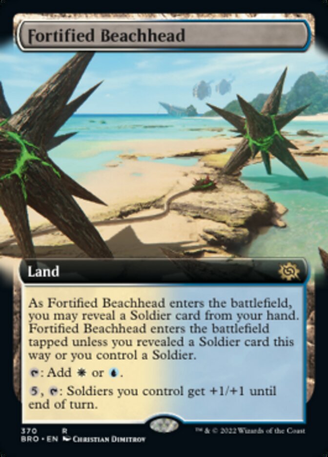 Fortified Beachhead (Extended Art) [The Brothers' War] MTG Single Magic: The Gathering | Red Claw Gaming