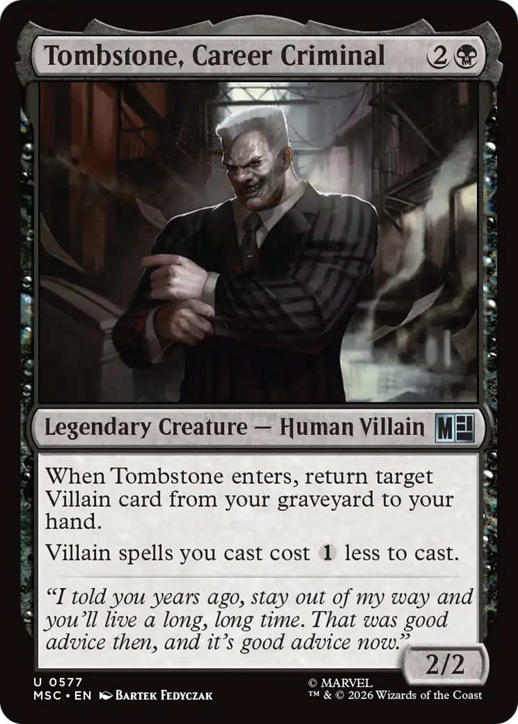 Tombstone, Career Criminal [Marvel Super Heroes Commander] MTG Single Magic: The Gathering | Red Claw Gaming