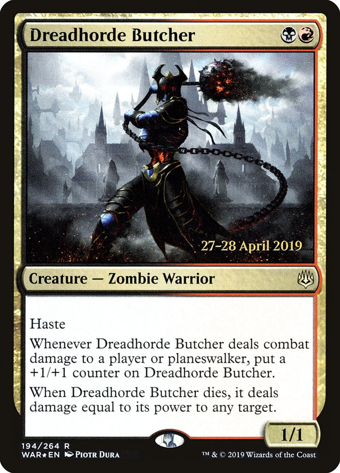 Dreadhorde Butcher [War of the Spark Prerelease Promos] MTG Single Magic: The Gathering | Red Claw Gaming