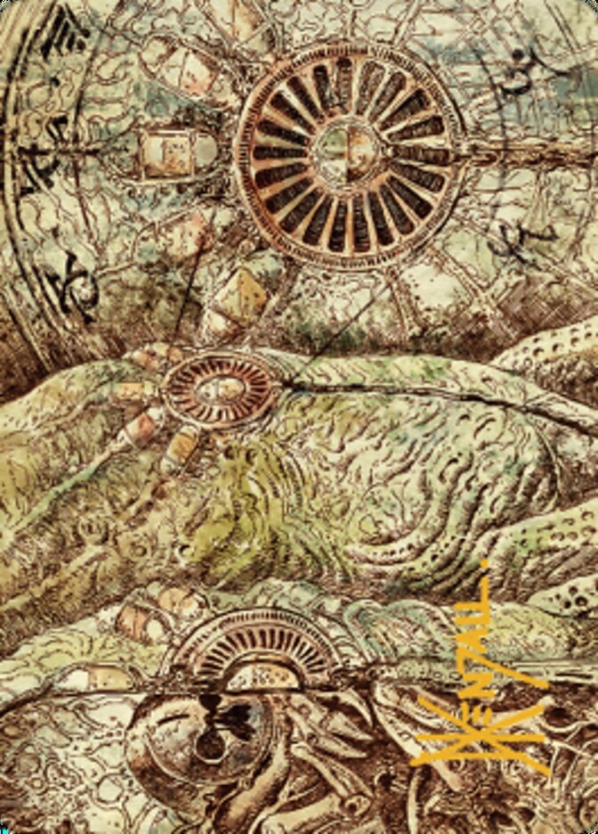 Phyrexian Processor Art Card (Gold-Stamped Signature) [The Brothers' War Art Series] MTG Single Magic: The Gathering | Red Claw Gaming