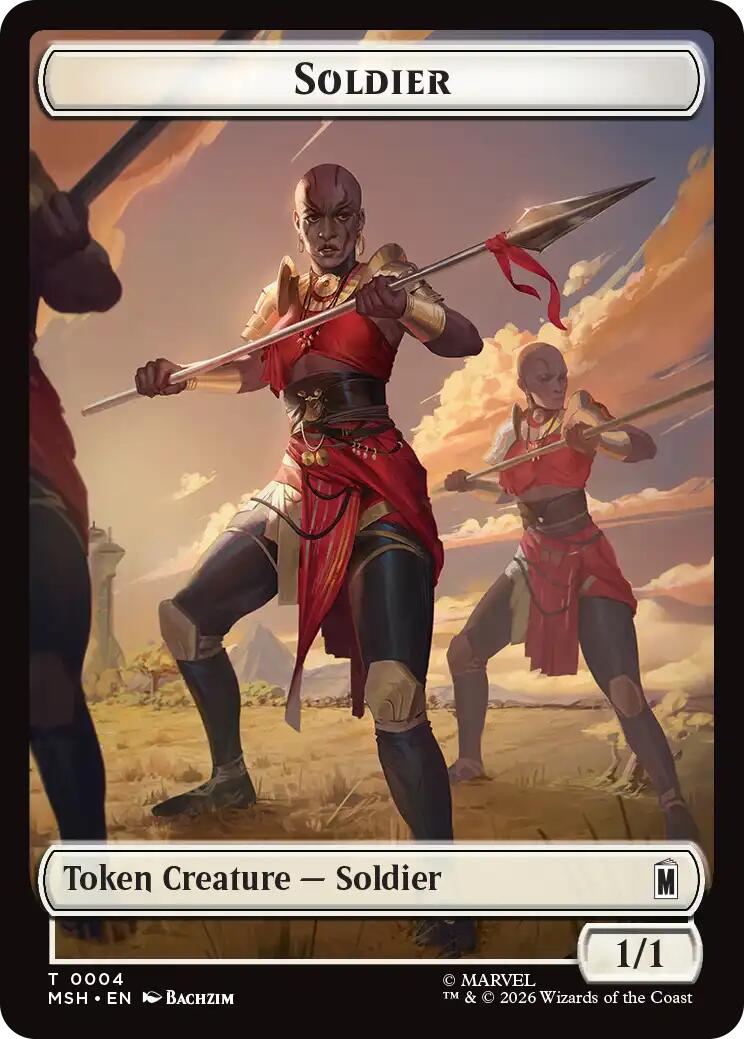 Soldier // Insect Double-Sided Token [Marvel Super Heroes Tokens] | Red Claw Gaming