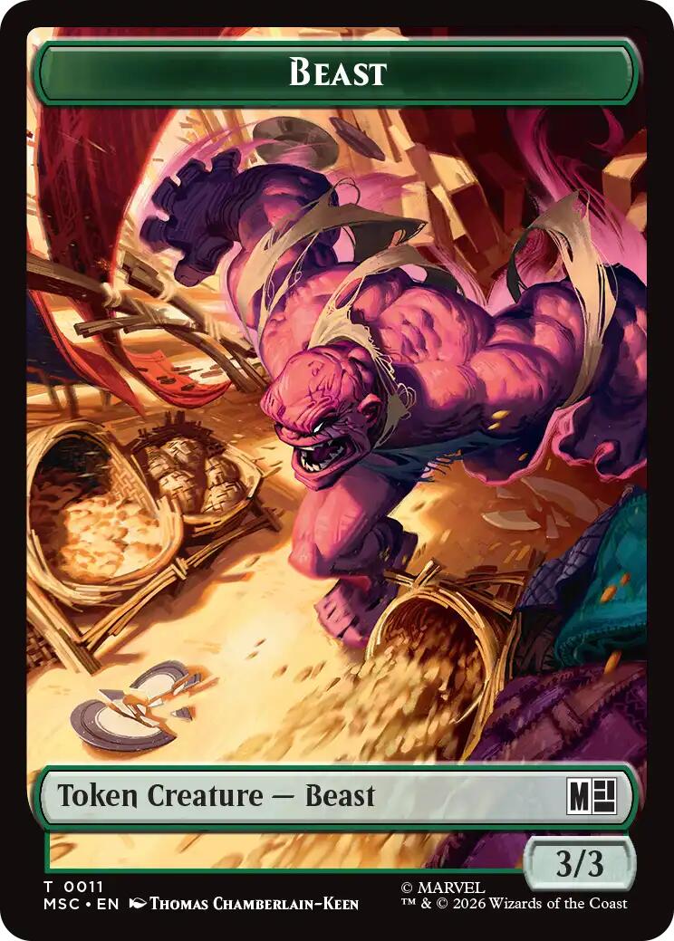 Beast // Vibranium Double-Sided Token [Marvel Super Heroes Commander Tokens] | Red Claw Gaming