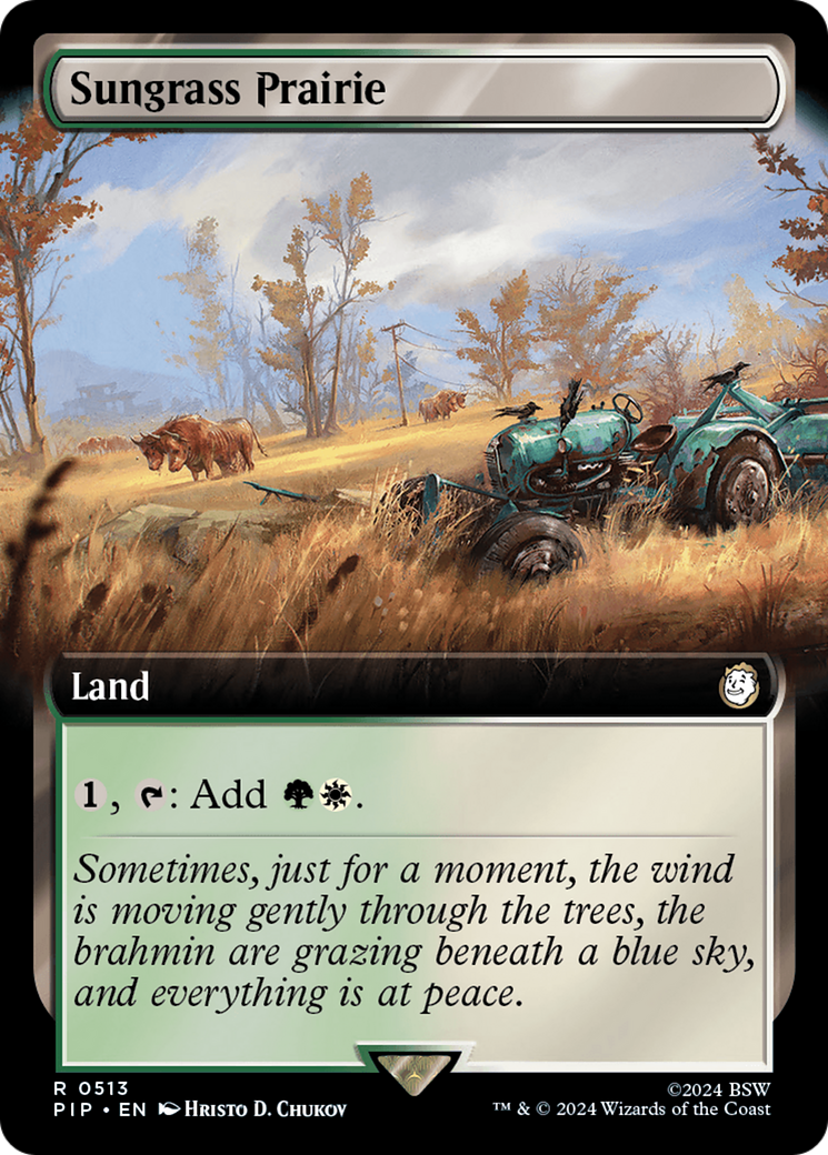 Sungrass Prairie (Extended Art) [Fallout] MTG Single Magic: The Gathering | Red Claw Gaming