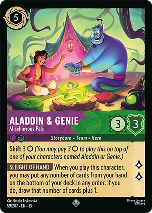 Aladdin & Genie - Mischievous Pals (59/207) [Attack of the Vine!] | Red Claw Gaming