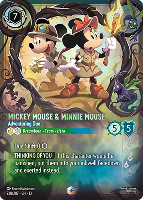 Mickey Mouse & Minnie Mouse - Adventuring Duo (Enchanted) (238/204) [Attack of the Vine!] | Red Claw Gaming