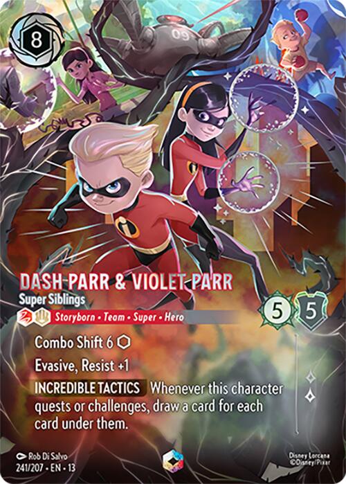 Dash Parr & Violet Parr - Super Siblings (Enchanted) (241/204) [Attack of the Vine!] | Red Claw Gaming