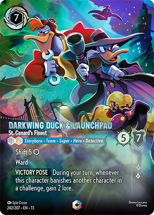 Darkwing Duck & Launchpad - St. Canard's Finest (Enchanted) (242/204) [Attack of the Vine!] | Red Claw Gaming