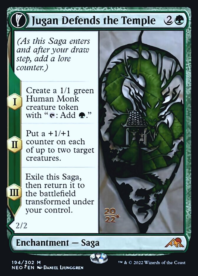Jugan Defends the Temple // Remnant of the Rising Star [Kamigawa: Neon Dynasty Prerelease Promos] MTG Single Magic: The Gathering | Red Claw Gaming