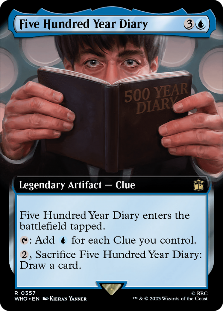 Five Hundred Year Diary (Extended Art) [Doctor Who] MTG Single Magic: The Gathering | Red Claw Gaming