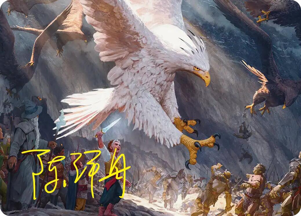 The Eagles Are Coming! Art Card (Gold-Stamped Signature) [The Hobbit Art Series] | Red Claw Gaming