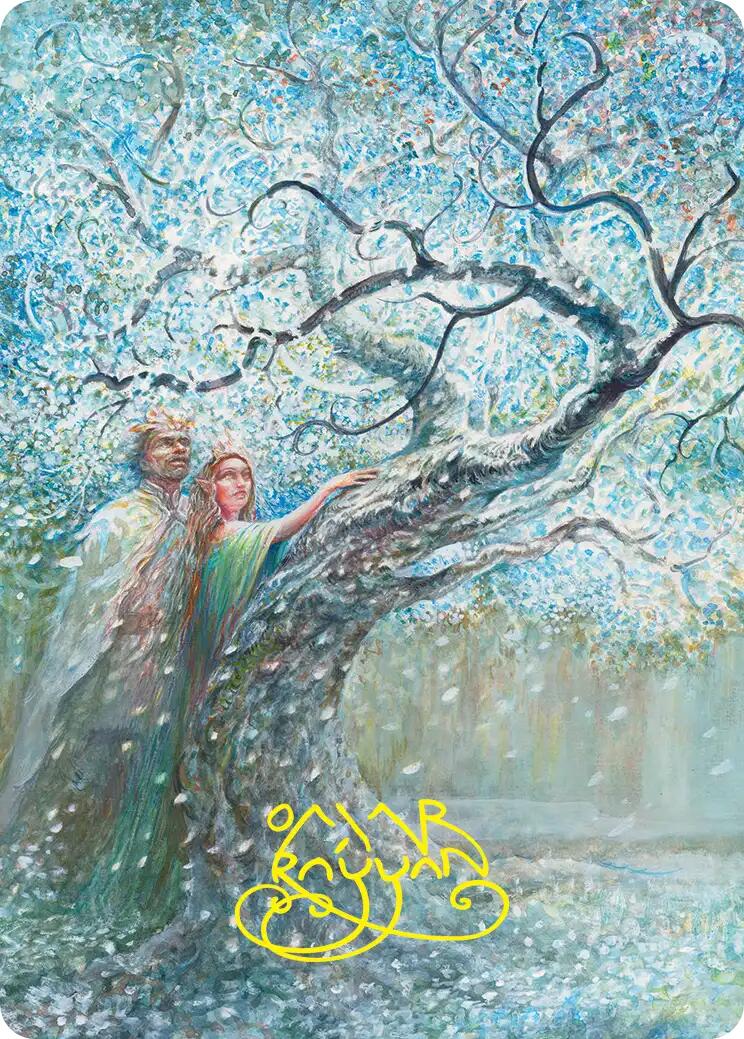 Flowering of the White Tree Art Card (Gold-Stamped Signature) [The Hobbit Art Series] | Red Claw Gaming