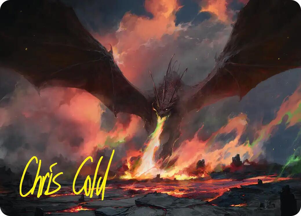 Smaug, the Great Calamity Art Card (Gold-Stamped Signature) [The Hobbit Art Series] | Red Claw Gaming