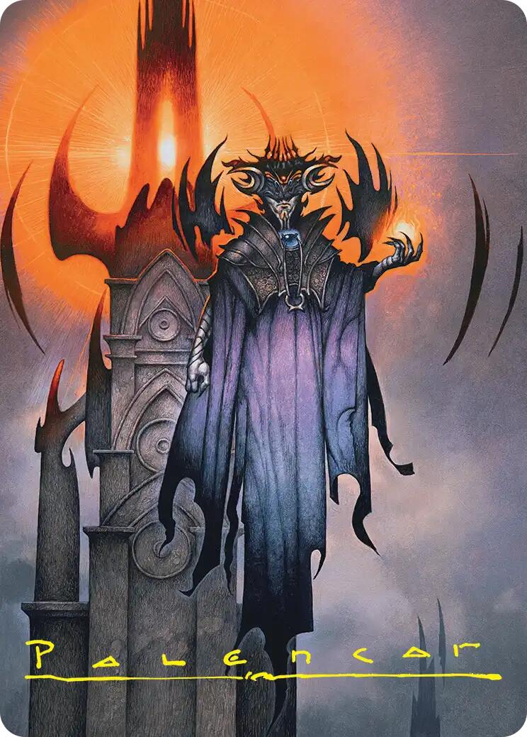 Sauron, the Lidless Eye Art Card (Gold-Stamped Signature) [The Hobbit Art Series] | Red Claw Gaming